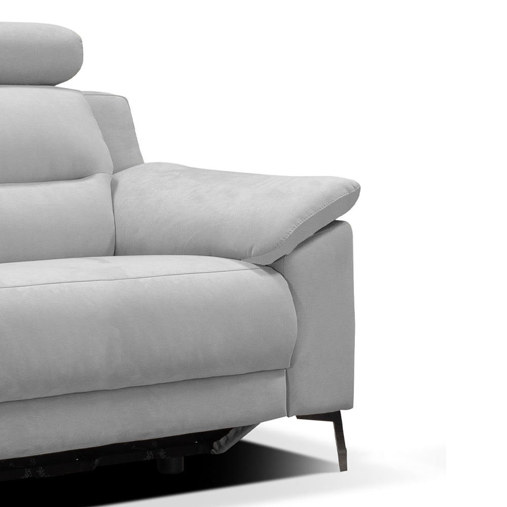 Canapé 3 places avec 2 relax électriques en tissu coloris gris 214 cm - Erno