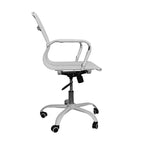 Poltrona ufficio con schienale ergonomico e ruote colore bianco H91 Nuvia