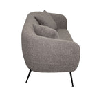 Divano 2 posti in tessuto grigio mouse con piedi neri 141x70x74H Nuvia