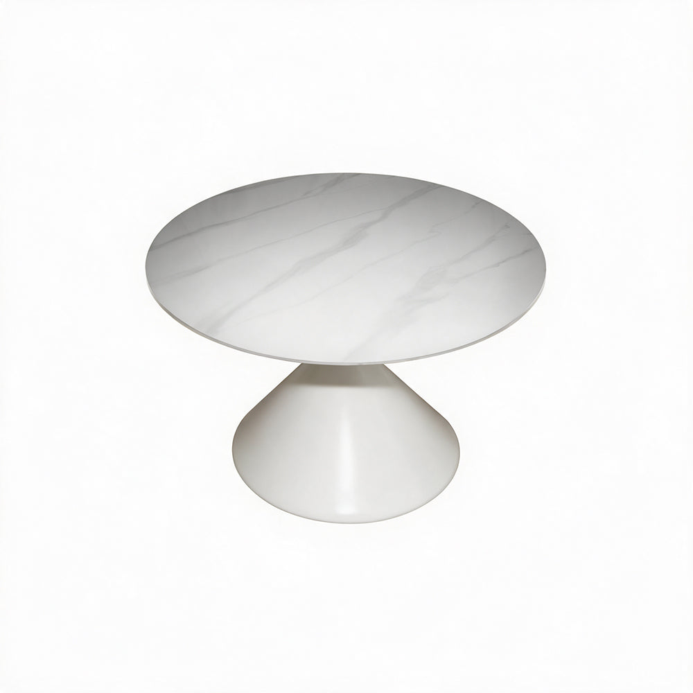 Set 2 tavolini da salotto con piano effetto marmo bianco e gambe in metallo Punto