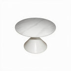 Set 2 tavolini da salotto con piano effetto marmo bianco e gambe in metallo Punto