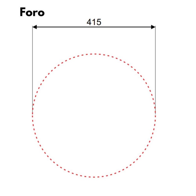 Lavello rotondo a pozzetto diametro 43,5 cm superficie lucida - Rondo'