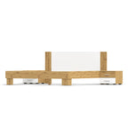 Letto matrimoniale 180x200 con comodini integrati bianco e rovere Meria