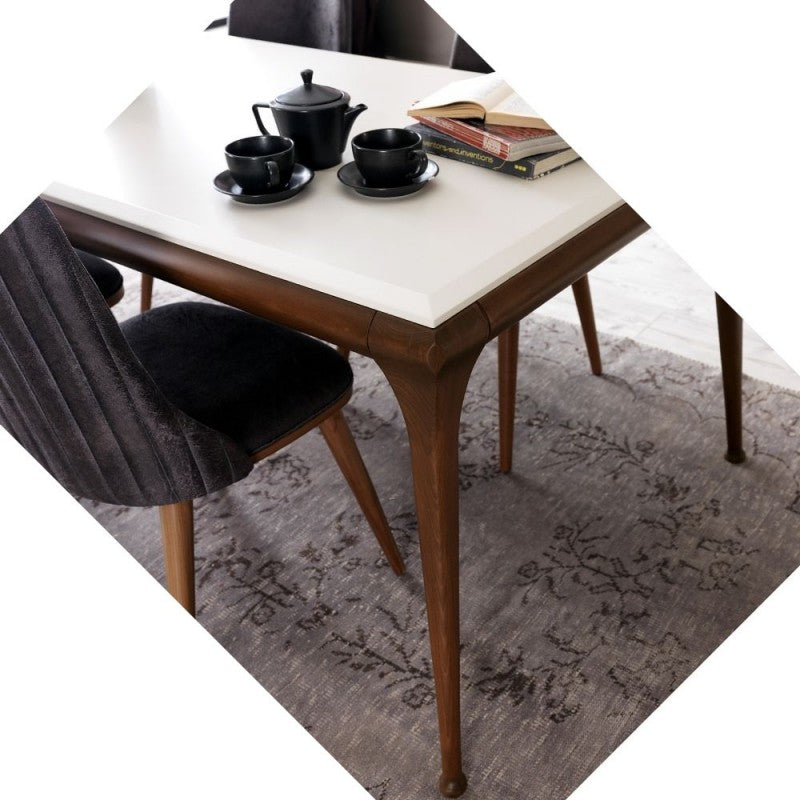 Moderner Tisch in Weiß und Nussbaum 190x105 cm - Diana