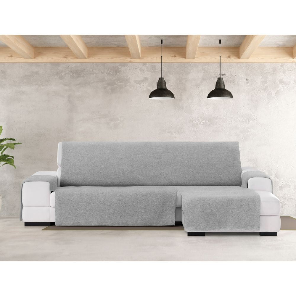 Sofaüberwurf 290 cm Recamiere rechts Farbe Grau Valeria