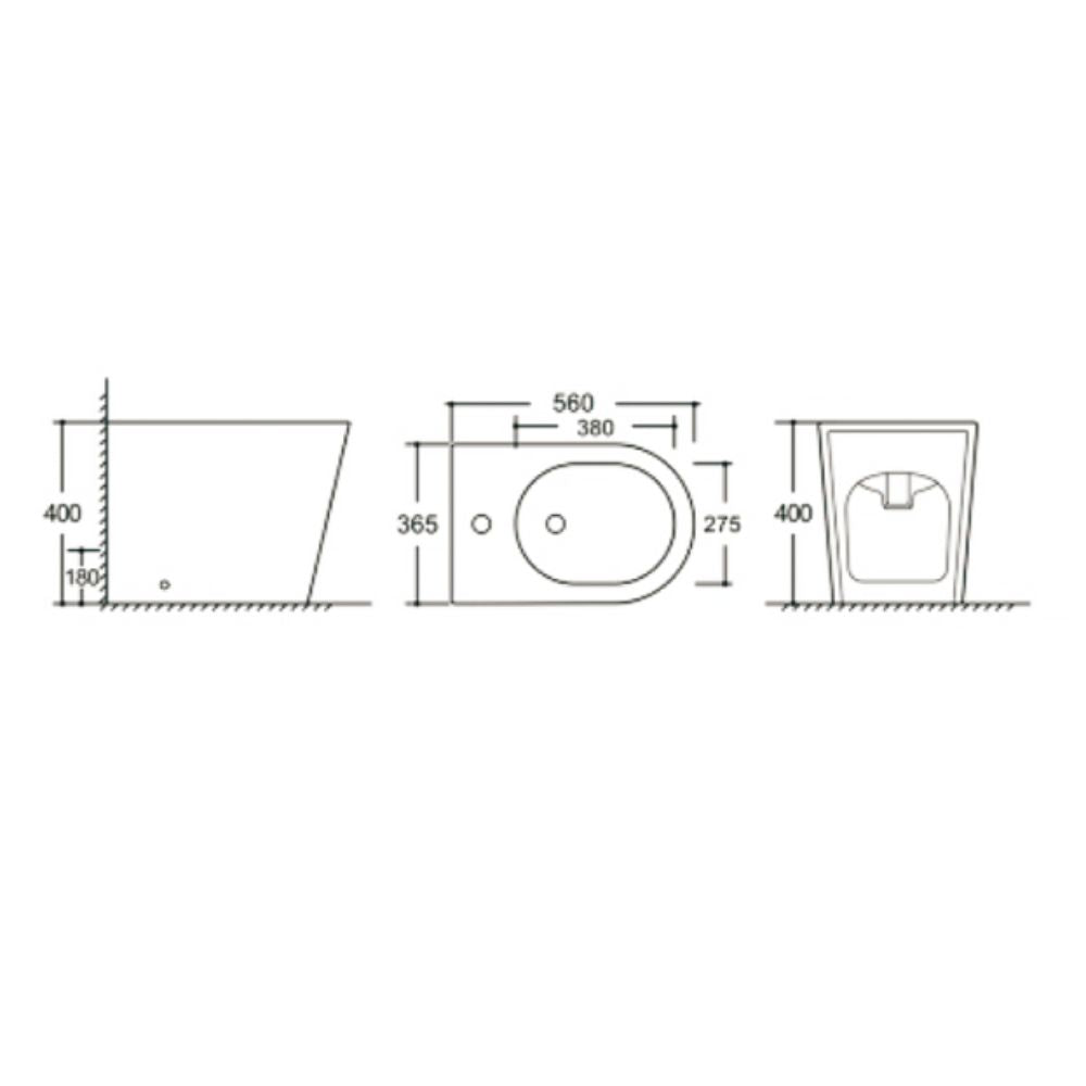 Bidet a pavimento bianco lucido YJ-1380F