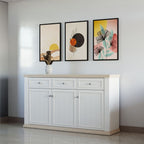 PNTK232-Q214 BUFFET ESSENZA AVEC 3 TIROIRS ET 3 PORTES COULEUR BLANC ET CHÊNE