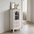 Mobile multiuso con anta in vetro e 2 cassetti shabby chic 40x30xH100 cm Norimberga