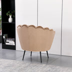 Poltrona a conchiglia in velluto beige Orel