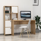 Scrivania con libreria colore rovere bianco Halk