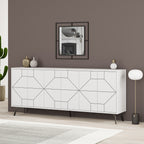 Kommode mit Türen und geometrischem Design 184 cm Farbe Weiß - Dune