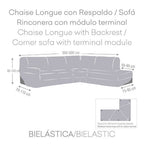 Copridivano angolare 350-500 cm sinistro colore grigio - Jaz