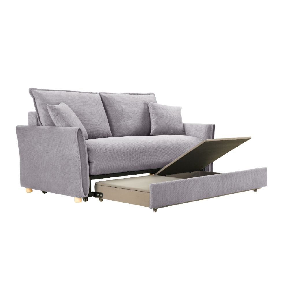Divano letto 3 posti tessuto grigio 176x93x97H Cassie