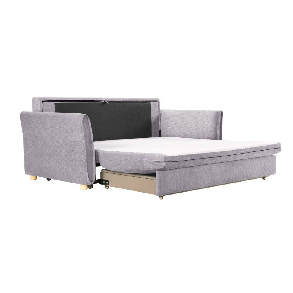 Divano letto 3 posti tessuto grigio 176x93x97H Cassie