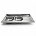 Lavello cucina da appoggio due vasche con gocciolatoio destro 120x60 cm - Samet SA46DX