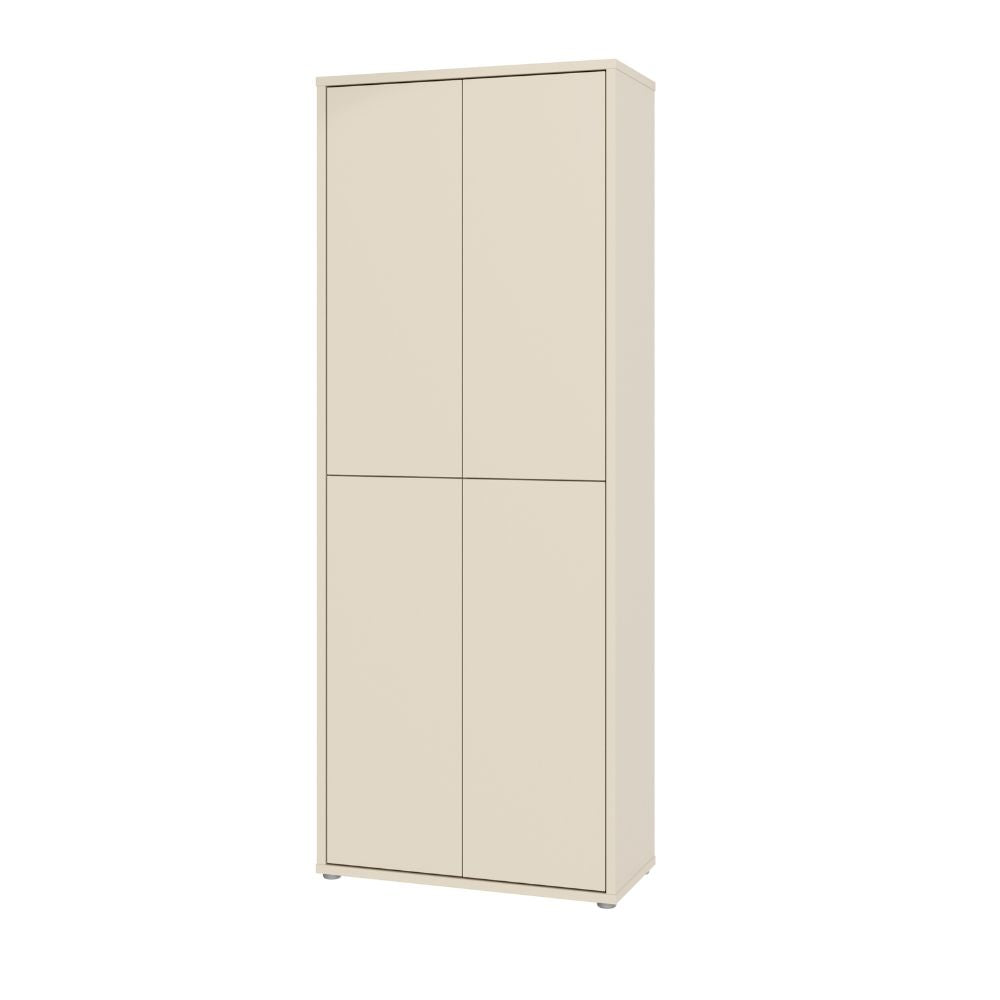 Armoire polyvalente 4 portes 74.5x35x192 coloris cachemire Medea