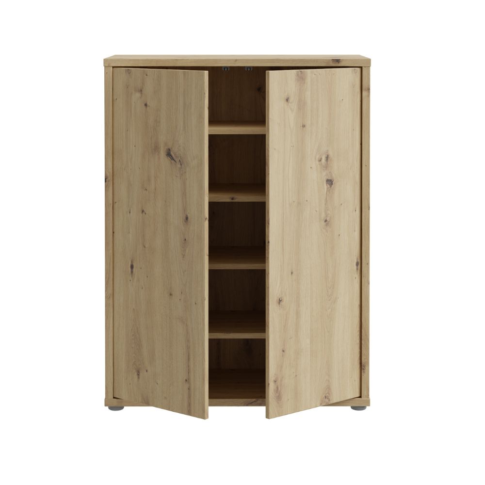 Meuble polyvalent 2 portes couleur chêne 74,5x35x99 Medea