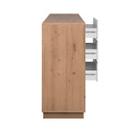 BUFFET PHOENIX 51A 3 PORTES ET 3 TIROIRS STRUCTURE CHÊNE FAÇADE BLANCHE (003738)
