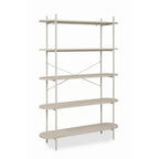 Libreria con 5 ripiani rovere e struttura in metallo beige Hanoi20B