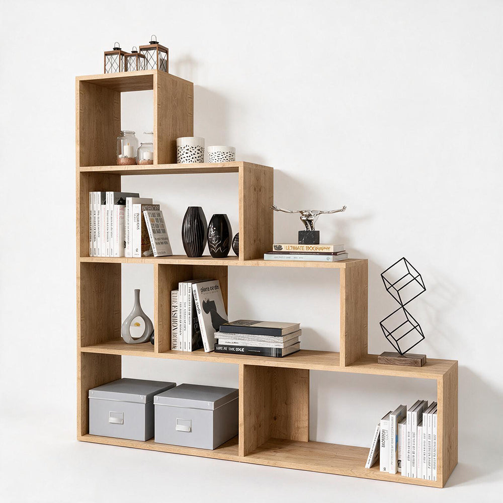 Libreria a scala 145x145 cm. colore rovere - Alis