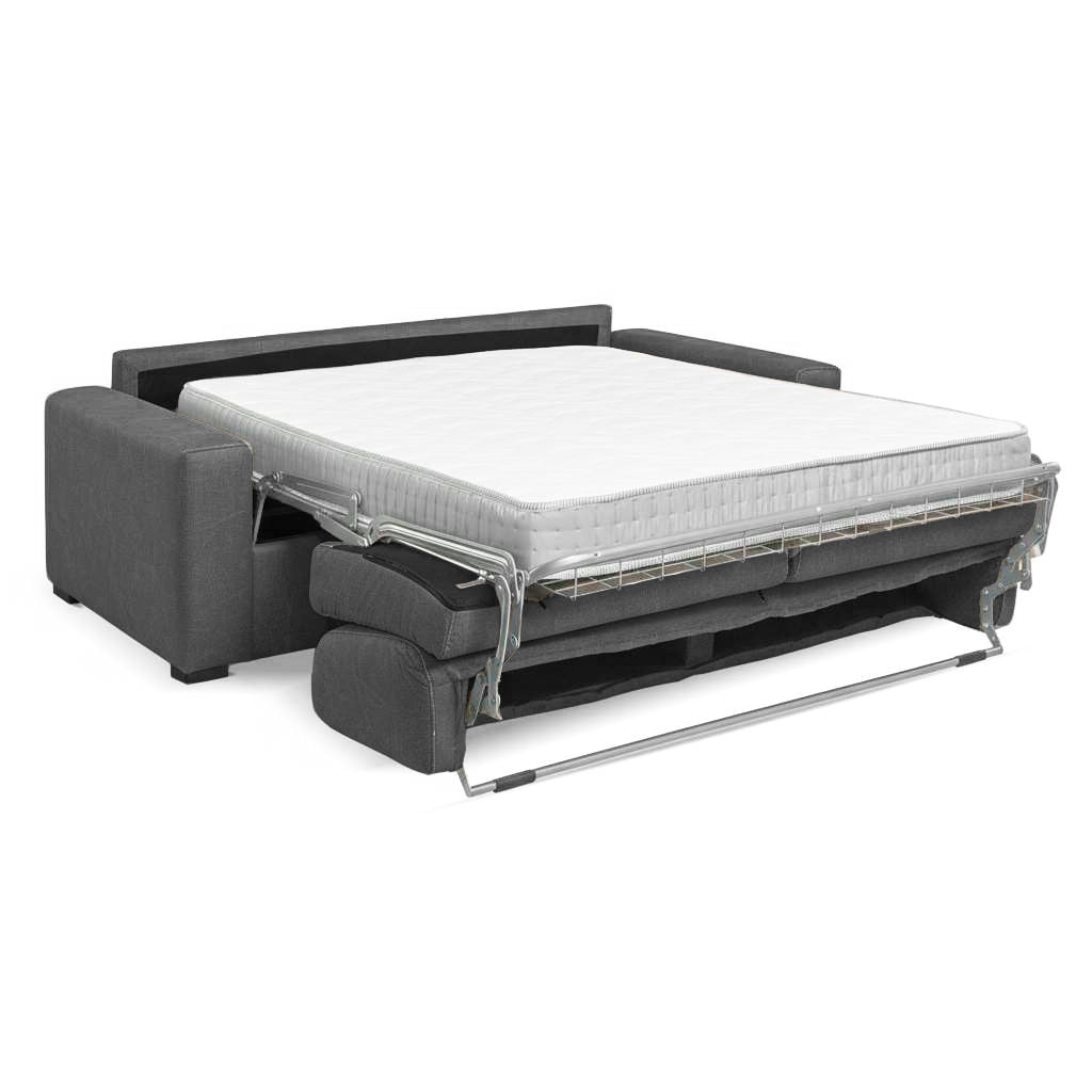 Divano letto 3 posti tessuto Queens colore cenere 200x98x86h Flash