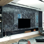 Pannello decorativo effetto marmo nero lucido 122x300 PANGH35