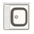 Lavello cucina da appoggio quadrato una vasca inox 60x15H cm - Samet SA24