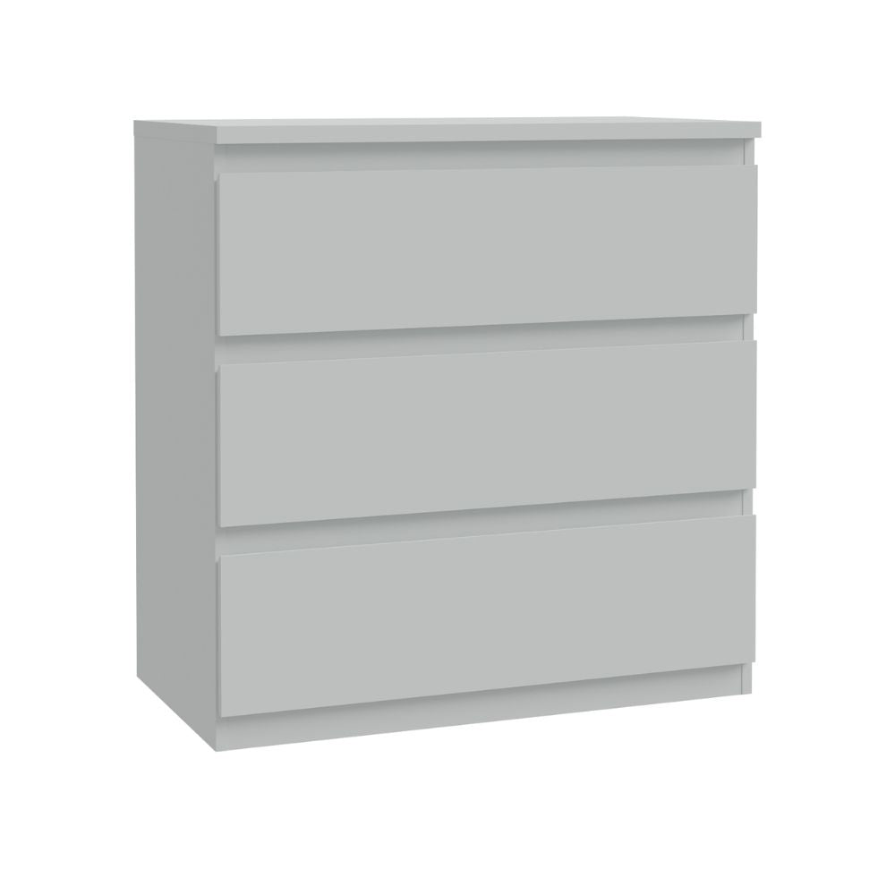 Cassettiera 3 cassetti colore grigio ghiaccio 77.2x42.2x80H Morgan