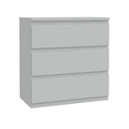 Cassettiera 3 cassetti colore grigio ghiaccio 77.2x42.2x80H Morgan