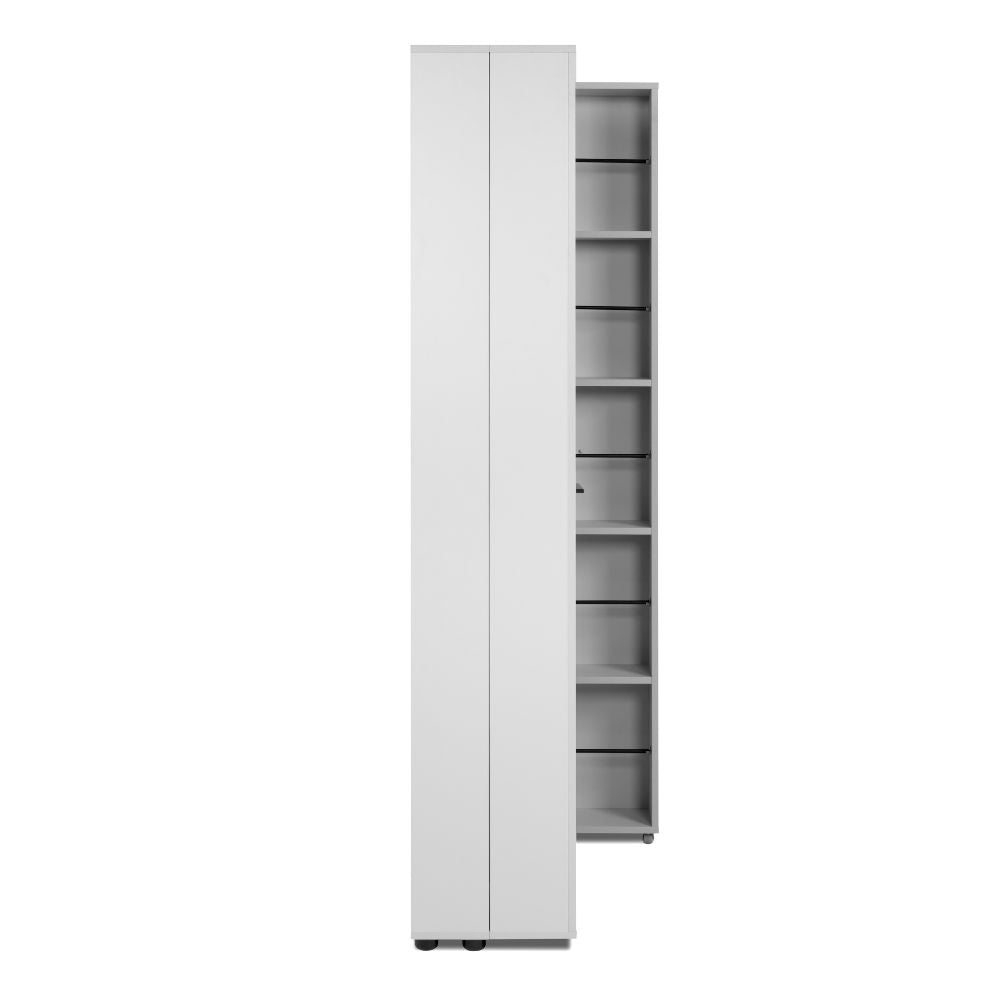Scarpiera a 2 ante con scomparti colore bianco 74x181H cm - Magika