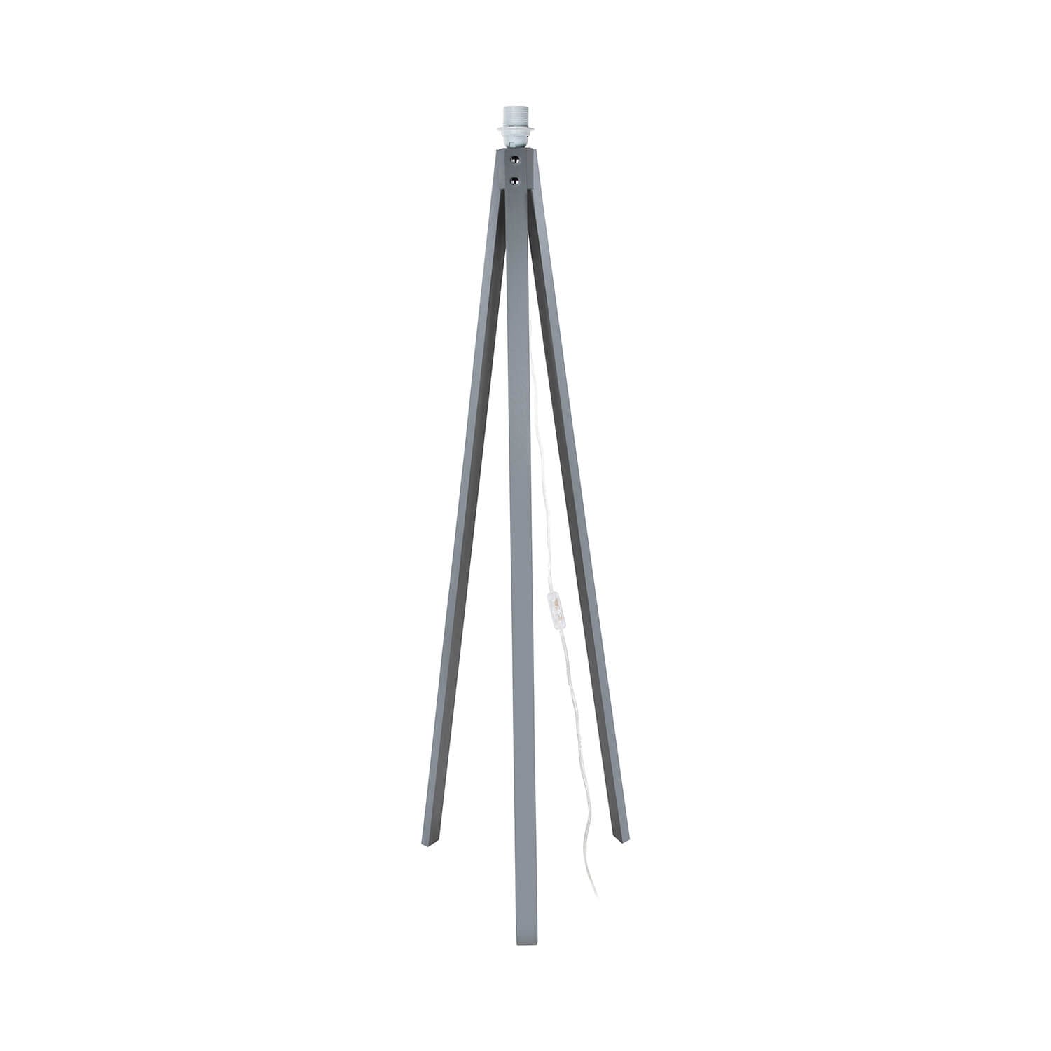Lampada da terra treppiede legno 134,5H cm color grigio - DECO MDL3009