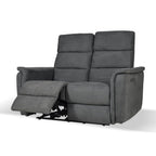 Canapé 2 places avec relax électriques en tissu gris - Faber