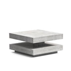 Tavolino da salotto con doppio piano quadrato girevole colore cemento 67x67 cm Monolith