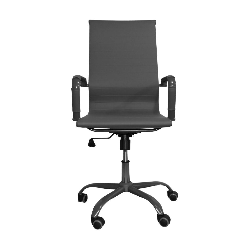 Poltrona ufficio con schienale ergonomico e ruote colore grigio H105 Nuvia