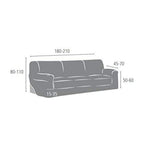 Copridivano elastico 3 posti grigio 180/210 cm Troya