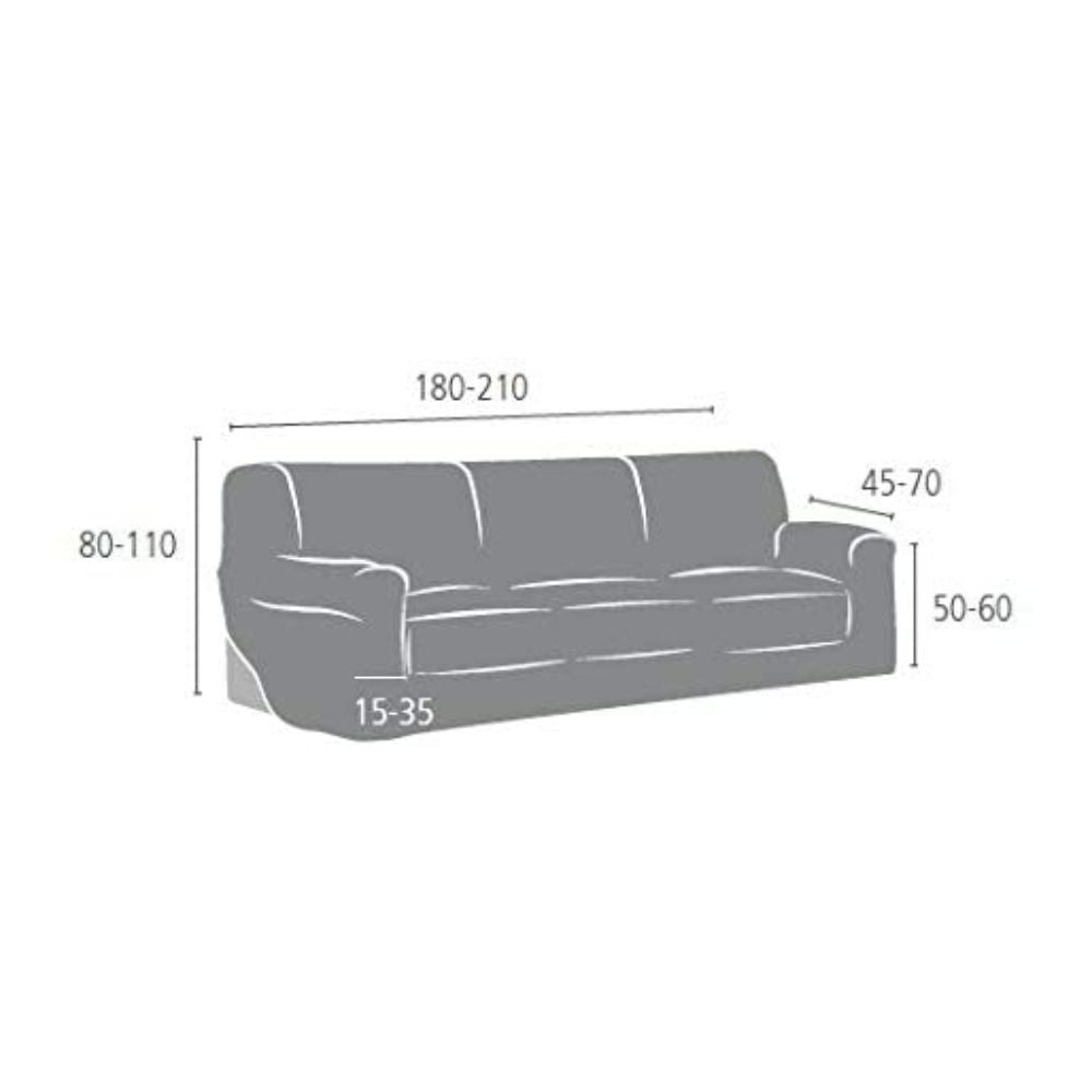 Copridivano elastico 3 posti grigio 180/210 cm Troya