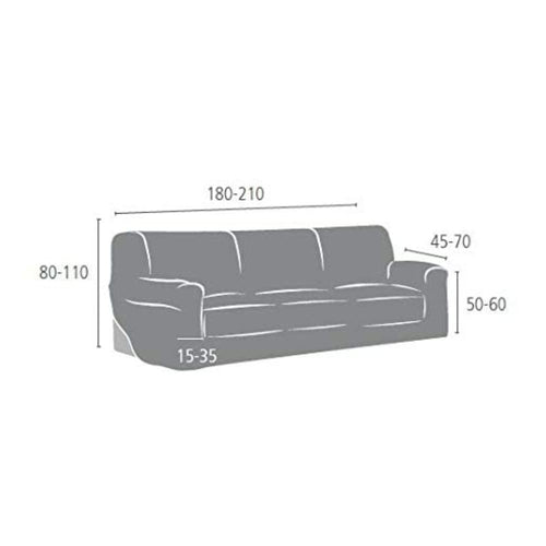 Elastischer 3-Sitzer Sofabezug grau 180/210 cm Troya