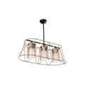 Lampada a sospensione 60 cm con 3 luci in metallo nero e corda