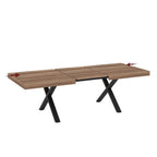 Ausziehtisch mit Eiche-MDF-Platte und schwarzen Beinen 180x100x76H England
