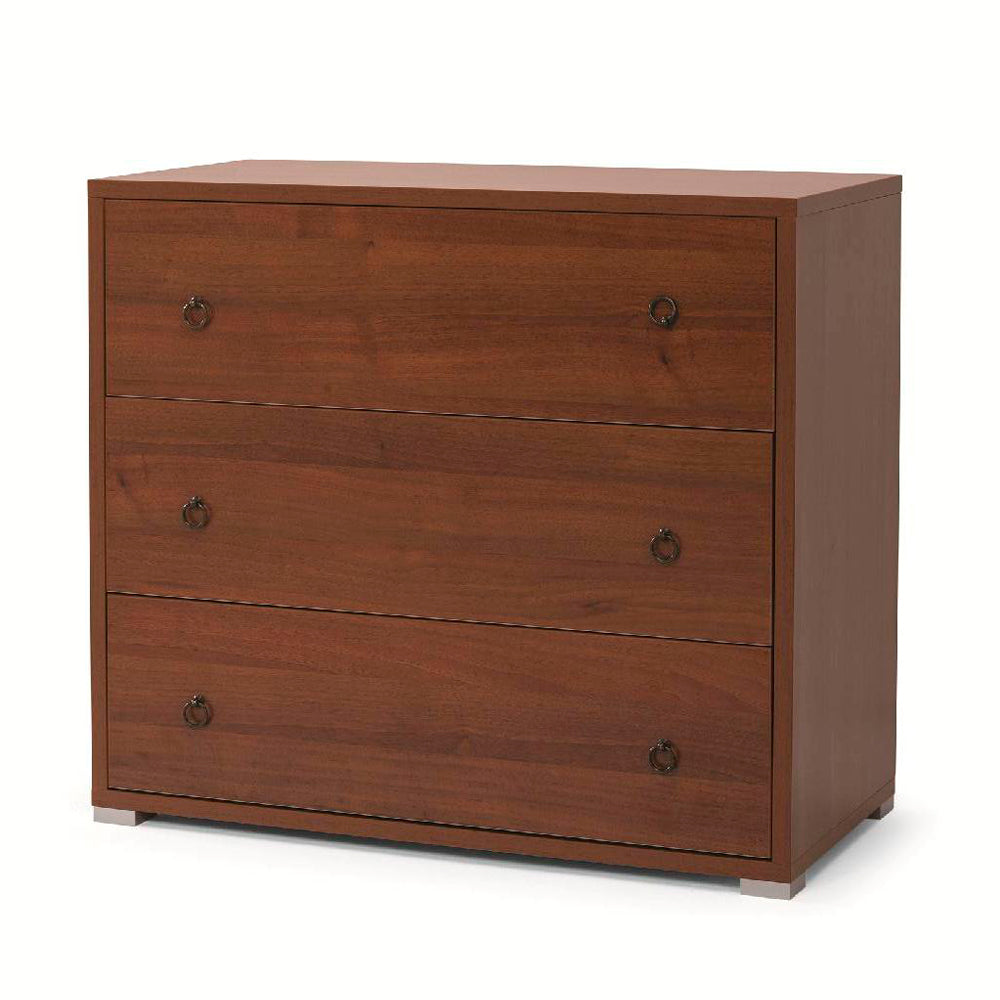 Comò con 3 cassetti colore noce antico 91x45x81H cm