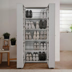 Scarpiera a 2 ante con scomparti colore bianco 74x181H cm - Magika
