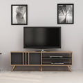 Mobile Porta Tv 150 cm in legno con ante e ripiano colore noce e antracite - Rilla