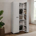 Scarpiera a 2 ante con scomparti colore bianco 74x181H cm - Magika