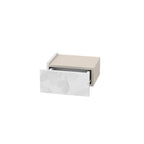 Comodino sospeso con cassetto e luci integrate 40 cm bianco e cashmere Onda