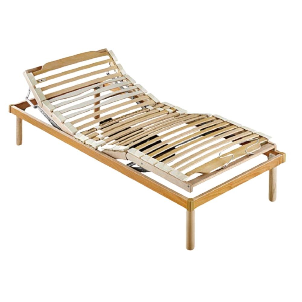 Elektrischer Lattenrost 80x190 cm aus Holz mit verstellbarem Kopf- und Fußteil - Master