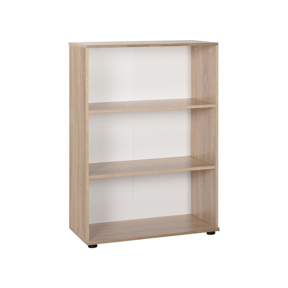Libreria 109h cm in legno con tre ripiani colore rovere sonoma