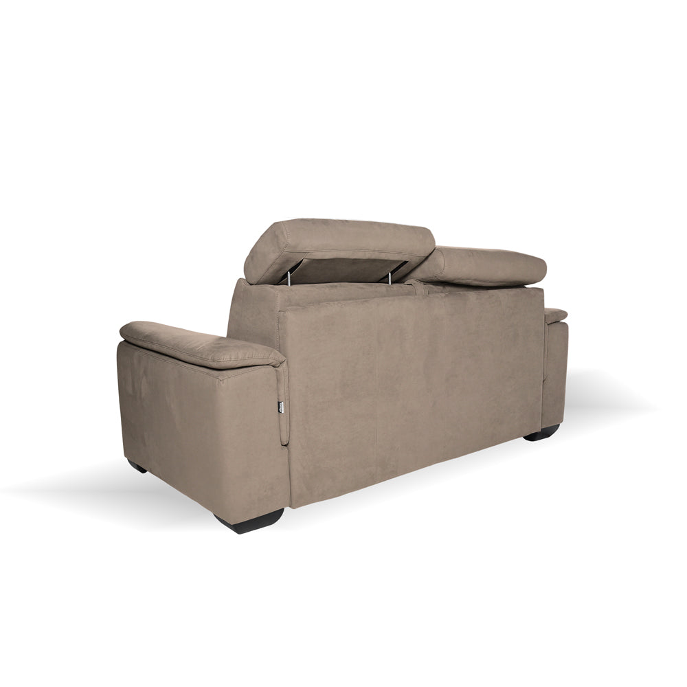 Divano letto 2 posti in tessuto marrone caribou Mercurio 194x83x97H