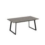 Tavolo allungabile piano grigio cemento e gambe in metallo nero 170x90x75h Lavinya