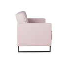 Divano letto con contenitore 3 posti in vellutino colore rosa antico - Legen