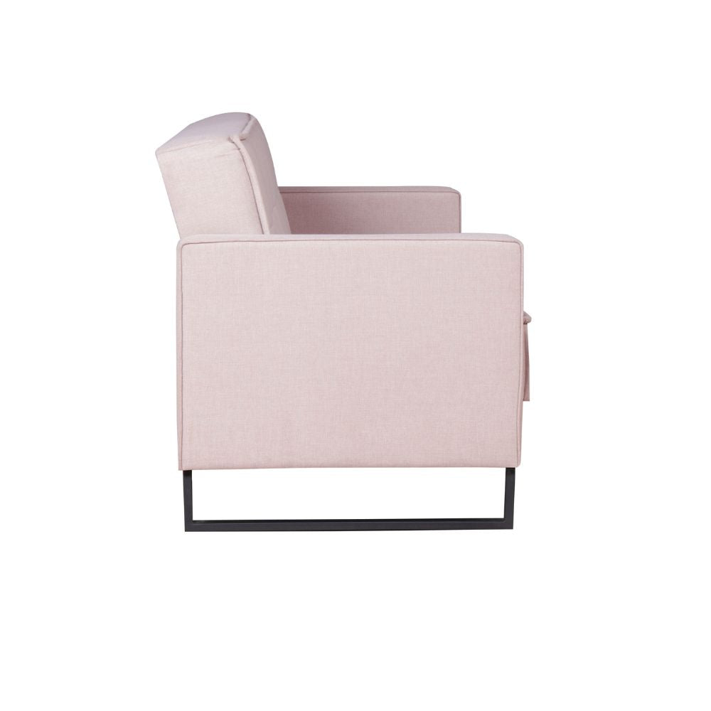 Divano letto con contenitore 3 posti in vellutino colore rosa antico - Legen